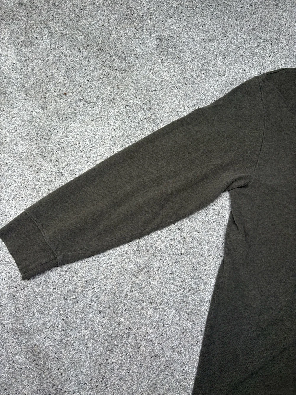 Vintage J. Crew Olive V-Neck Sweater with Navy trim Large